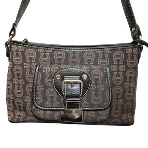 Etienne Aigner Brown Leather Small Shoulder Handbag